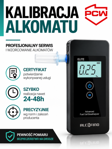 Kalibracja alkomatu AlcoFind ELITE